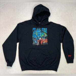 JK Industries Neo Tokyo Graphic Pullover Hoodie Men Large Black Jeremy Klein
